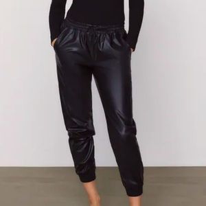 Zara Faux Leather Drawstring Jogger Pants sz M